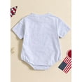 thumbnail image 3 of Suealasg 4th of July Baby Boy Romper Short Sleeve Round Neck Flag Print Bodysuit Jumpsuit Newborn Summer Cute Playsuit Clothes, 3 of 8