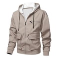thumbnail image 2 of Jerdar Men's Solid Color Loose Casual Multi-Pocket Hooded Full Zip Long Sleeve Jacket Outdoor Jacket Men, 2 of 8