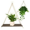 thumbnail image 3 of Walbest Wooden Wall Hanging Planter Shelf - Hanging Plant Shelf Boho, Handmade Rustic Hanger Planter Rack Flower Pot Stand Holder Storage Floating Shelf, 3 of 7