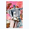 thumbnail image 1 of Metal Light Switch Wall Plate Outlet Cover (Coffee Espresso Mocha Bag Filter Maker Pink - Single Toggle), 1 of 2
