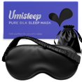 thumbnail image 1 of Máscara para dormir Umisleep 100% pura Mulberry Silk 22 Momme Black, 1 of 8