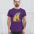 thumbnail image 3 of Tee Hunt You Only Live Once T-Shirt Cute Neon Dolphin Dean Russo Art Men's Tee, Purple, 5X-Large, 3 of 5