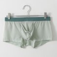 thumbnail image 3 of CLEVER-MENMODE Ropa interior sexy para hombre, bóxers con nariz de elefante, calzoncillos masculinos de seda de hielo, bóxers largos con bolsa para el pene con forma de U, 3 of 5