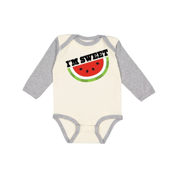 Inktastic I'm Sweet Watermelon Boys or Girls Long Sleeve Baby Bodysuit