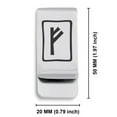 thumbnail image 2 of Stainless Steel Elder Futhark Fehu Rune Classic Slim Money Clip Credit Card Holder, 2 of 2