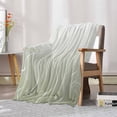 thumbnail image 6 of Throw Blanket Fleece Throw Blanket 60x80in, Sage Green Wavy Gradient Stripes Soft Lightweight Bed Blankets Geometric Abstract Art Fuzzy Couch Blankets for All Season, 6 of 6