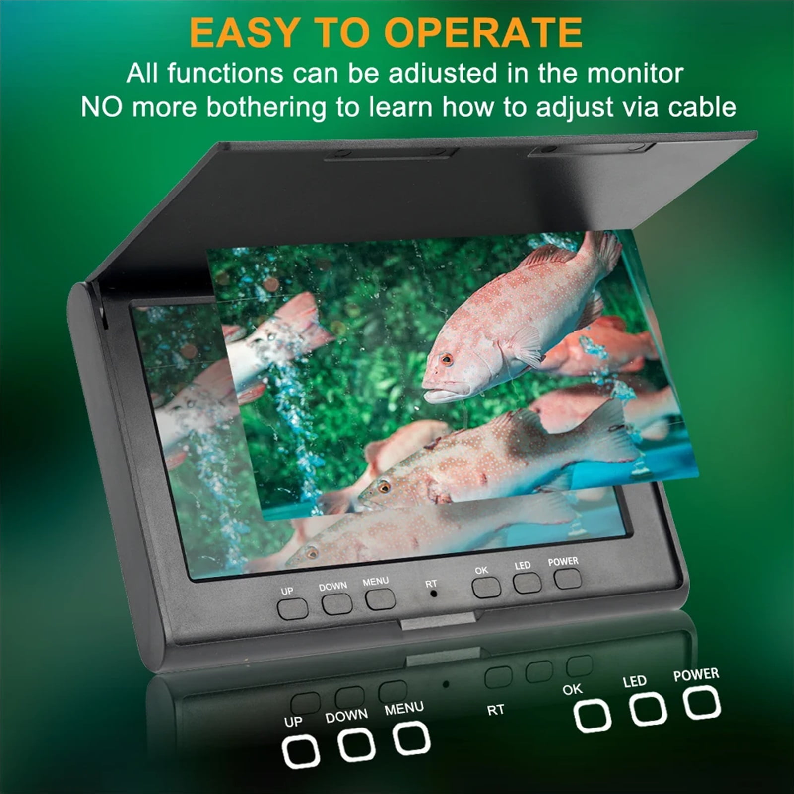 7" Underwater Camera For Fishing Endoscope Video Camera Fish Finder Nightvision IR TF SD Video Recording For Sea Ice Fishing ,Essential Tool for Anglers