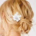 thumbnail image 2 of MasteelfCA 6 Pcs Épingle à Cheveux Fleur de Mariée Perle en Strass Épingle à Cheveux en Forme de U pour Femmes, 2 of 7