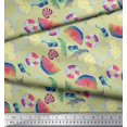 thumbnail image 2 of Soimoi Crepe Silk Fabric Fruits,Swim Ring & Goggles Summer Designs Print Fabric by Yard 42 Inch Wide, 2 of 3