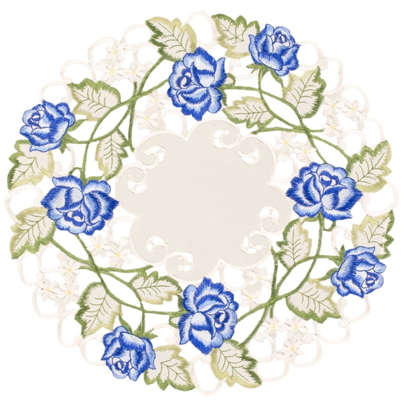 Blue Rose Doily (15" RD)