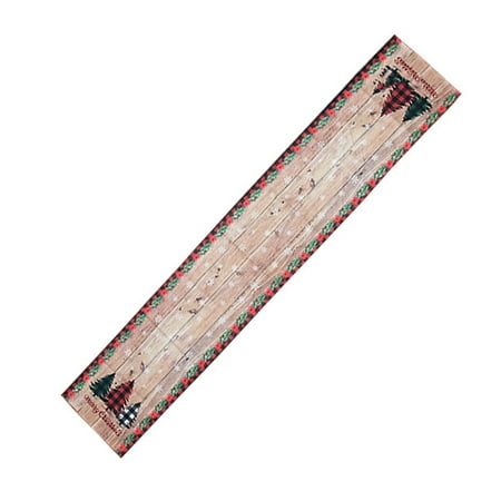 

YUNx Christmas Table Runner Seasonal Washable Anti-shrink Rectangle Anti-pilling Scene Layout Cotton Flax Xmas Santa Claus Winter Dining Table Cloth for Restaurant