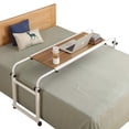 thumbnail image 1 of Overbed Desk Laptop Cart Laptop Desk with Wheels Over Bed Desk Adjustable Overbed Table with Wheels King Queen Bed Table Bed Table on Wheels Overbed Laptop Table(Ancient Oak), 1 of 4