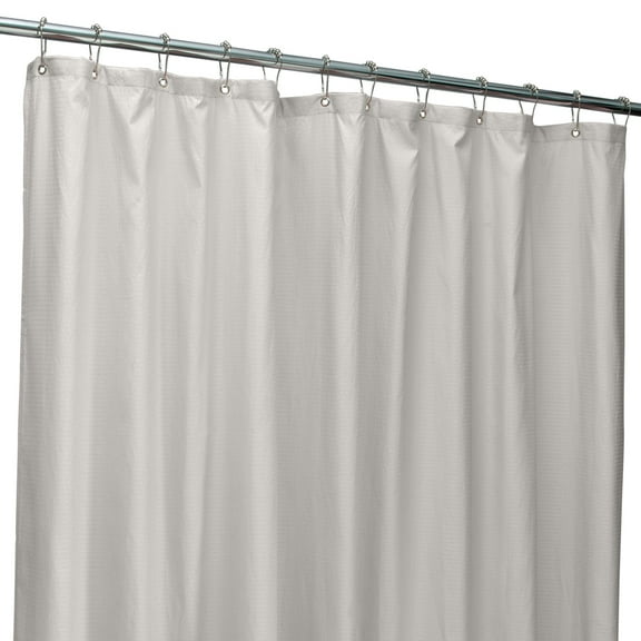 Bath Bliss Microfiber Soft Touch Dash Design Shower Curtain Liner Silver