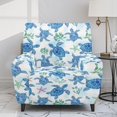 thumbnail image 2 of Renewold Sea Turtle Cover for Recliner Starfish Sea Grass Blue Stretch Single Seat Couch Cover 4 Pieces Polyester Spandex Recliner Slipcover with Pocket for 1 Cushion Reclining Sofa, 2 of 8