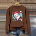 thumbnail image 2 of EHQJNJ Sweatshirts d'Automne pour Femmes 2024 Sweatshirt de Noël pour Femmes Père Noël Manches Longues Col Rond Vacances Sweatshirt de Noël Bleu Sweatshirt pour Femmes Graphique Tendance Maman, 2 of 4