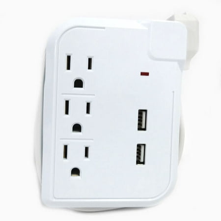 Smart Home 3 Outlet Power Strip Surge Protector w/ USB Charging Ports, 18