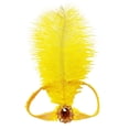 thumbnail image 2 of CXHEGBEJ Sequins Feather Headpiece For Women 1920s Flapper Headband Party Headwear Hair Costume Accessory Female Headdress Headwrap Yellow with 1 Feather, 2 of 5