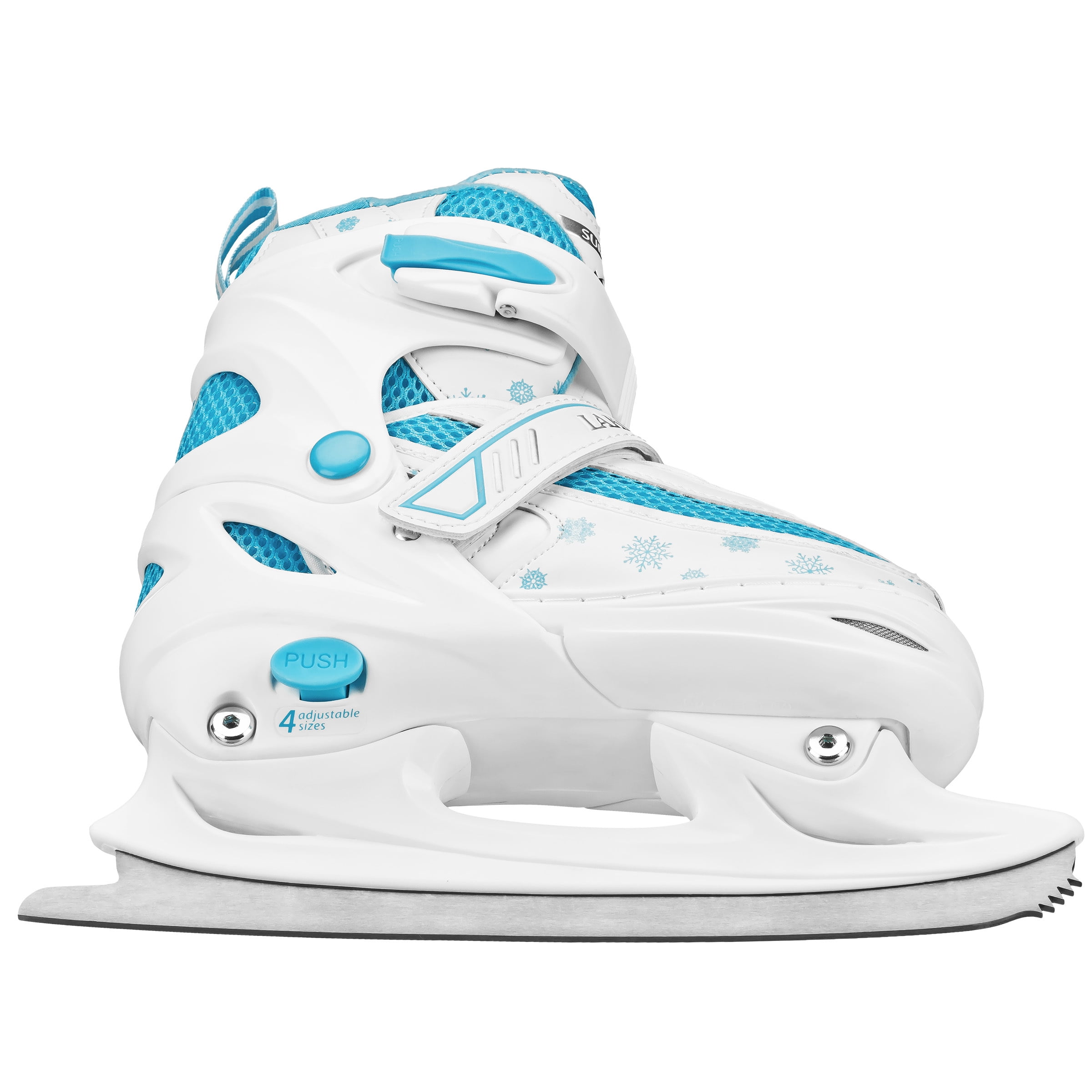 Lake Placid Summit Girl's Adjustable Ice Skate White/Blue Medium (1-4)