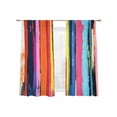 thumbnail image 2 of Colorful Striped Semi Sheer Curtains 63 Inch Length 2 Panels Set, Modern Rainbow Abstract Graffiti Art Sheer Kitchen Curtain Privacy Voile Window Curtain for Living Room Bedroom Rod Pocket Drapes, 2 of 7