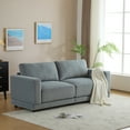 thumbnail image 3 of 81" Modern Square Arm Sofa, Upholstered Couch with Deep Cushions and Wooden Legs for Living Room or Bedroom – Gray, 3 of 7