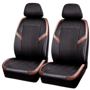 Auto Drive 2Piece Carbon Fiber Car Seat Covers Leather Copper, Universal Fit, 1902SC32