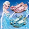thumbnail image 2 of Nuevos zapatos de cuero de tacón alto para niñas de primavera de Disney, decoración de lazo superior con lentejuelas, zapatos individuales de baile para niños, plantilla 30 de 19,2 cm Gao Jinjia LED, 2 of 2