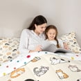 thumbnail image 4 of Homewish Funny Pet Cat Full Size Comforter Sets,Cartoon Animals Bedding Comforter Set,Beige,Polkadot Reversible,3 Pieces,1 Comforter and 2 Pillowcases, 4 of 7