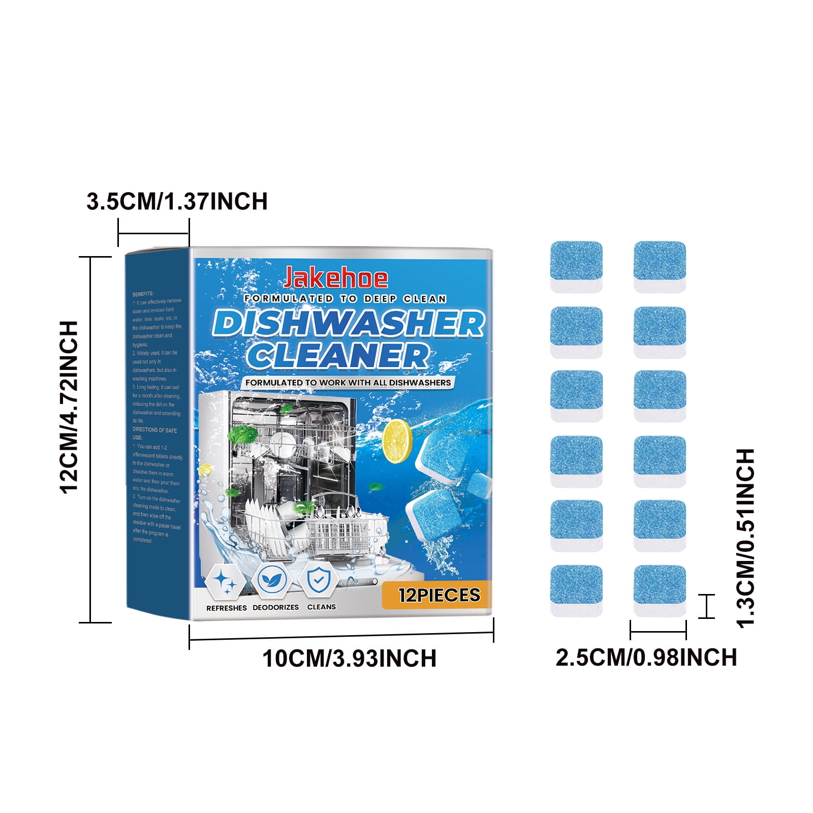 Paddsun Dishwasher Cleaner,  36 Pack Deodorizer Tablets  Deep Cleaning Descaler Pods for Dish Washer Machine Natural Limescale Remover
