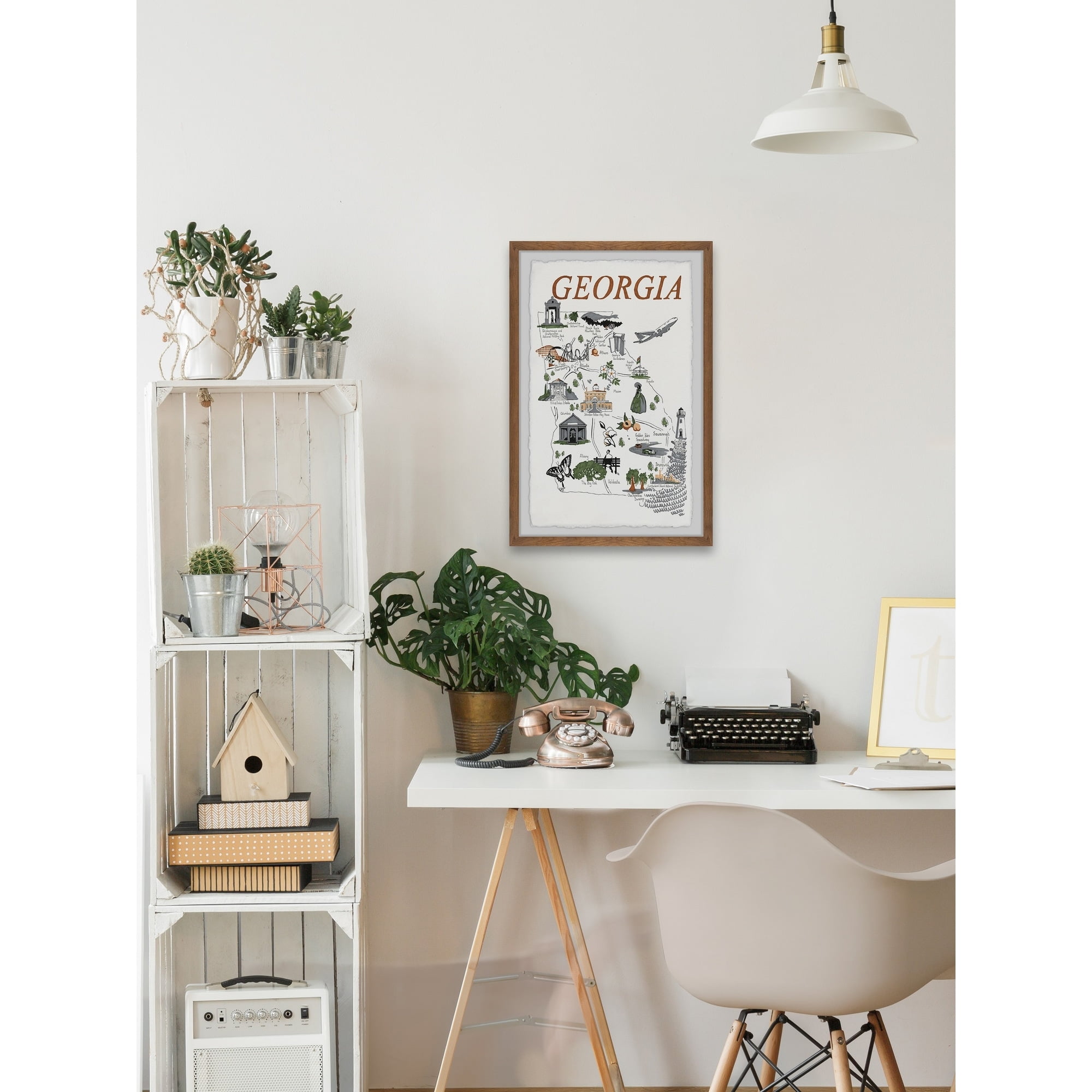 Marmont Hill Illustrated Map of Georgia Framed Wall Art