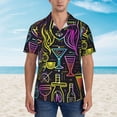 thumbnail image 2 of Susaid Neon Bar Drinks Print Hawaiian Shirts for Men Women,Hawaiian Summer Short-Sleeve Casual Relaxed-Fit Button-Down,Small, 2 of 7