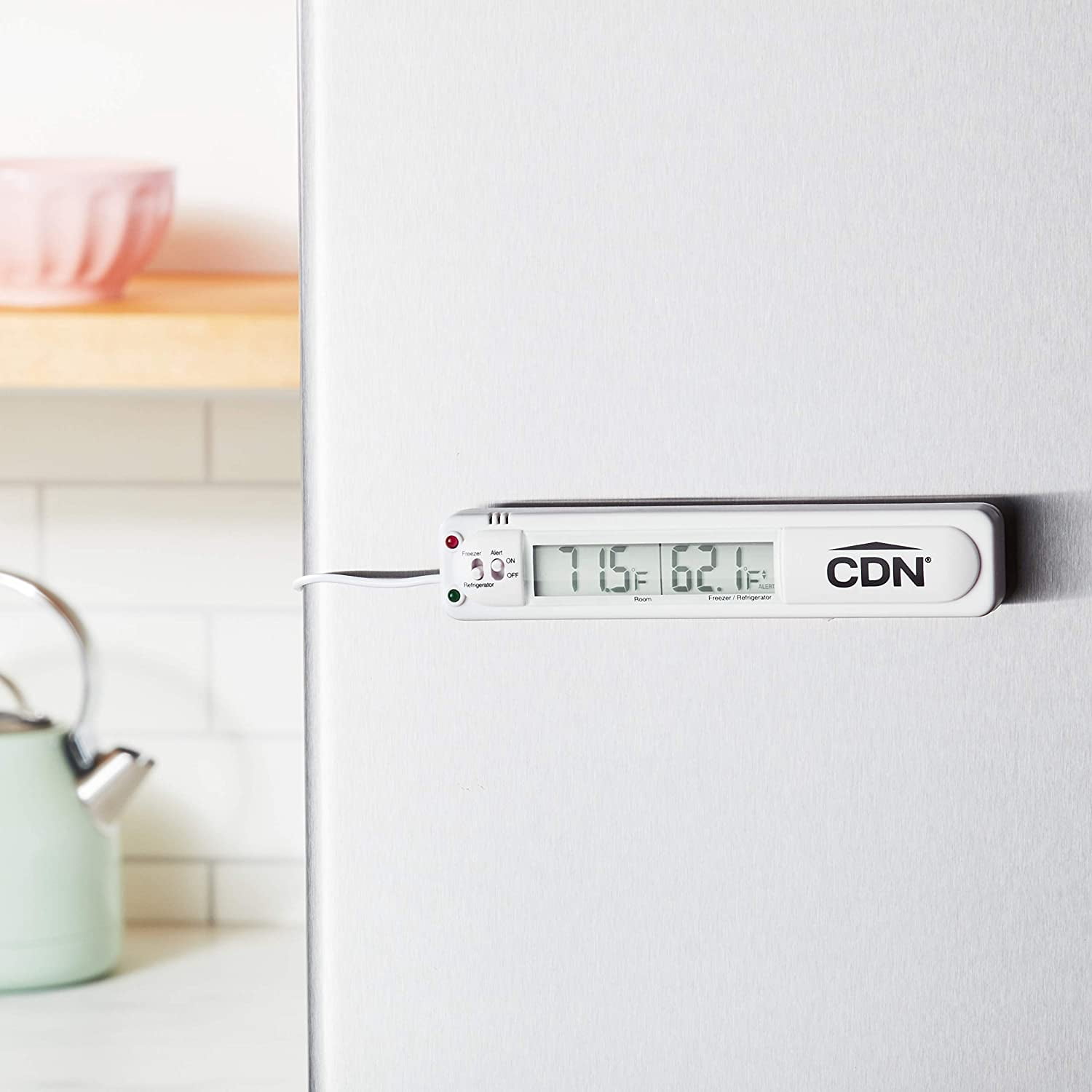 Refrigerator/Freezer Alarm | Room & Refrigerator/Freezer Monitoring, Alert, 39" Sensor Cable, Against Food Spoilage During Power Outages - TA20