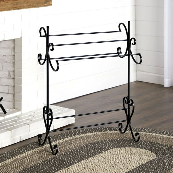 Vintage Wrought Iron Quilt Rack - Blanket Display and Organization