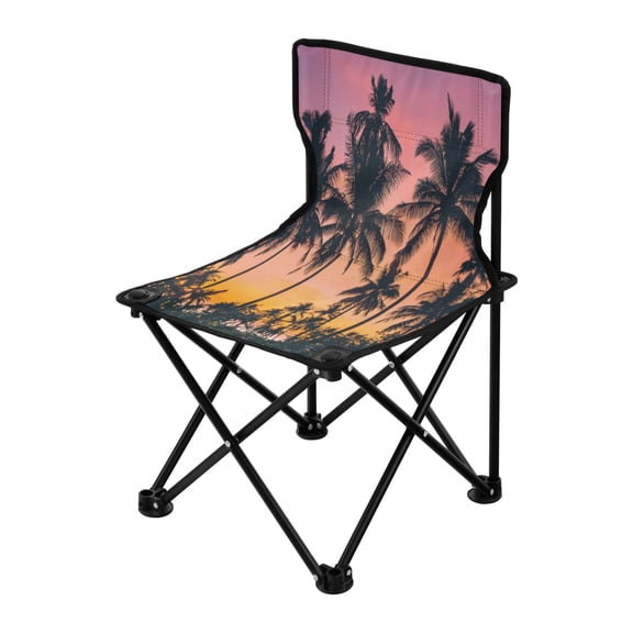 Outdoor Folding Chair 14.46x14.46x22.83 Inches, Camping Folding Chair Easy to Carry Ideal for Outdoor Picnics Camping Park Fishing Pink Palm