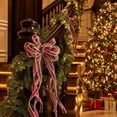 thumbnail image 5 of Hovilon 2pcs Christmas Wreath Bows, Wine Polyester Ribbon Decoration for Front Door Tree Topper Wall Party Supply, Durable Holiday Bow for Indoor Outdoor Home Garden New Year Eve Decoration, 5 of 6