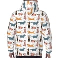 thumbnail image 7 of Pofeuu Dogs Pug Print Mens Casual Hooded Collar Drawstring Hoodies Pullover Sweatshirts Casual Long Sleeve Shirts-Small, 7 of 7