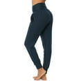 thumbnail image 6 of PMVFHDE Women Casual Loose Cropped Pants With Pockets Elastic High Waist Yoga Pants For Work Comfort Dark Blue，S, 6 of 7