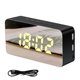 thumbnail image 1 of sweethay Reloj despertador con espejo LED, Control de voz Digital, espejo de maquillaje, termómetro de escritorio colorido, de teléfono, reloj Electrónica negro, 1 of 1