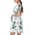 thumbnail image 2 of Fotbe Anchors And Shells Vestido Largo de Moda para Mujer, Vestido Tipo Camiseta con Manga Corta y Estilo Casual a Rayas y Bloques de Color, 2 of 6