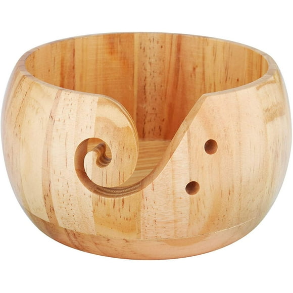 Yarn Bowl, Big Wooden Knitting Bowl, Large Yarn Bowls For Crochet And Knitting Project, Diameter 15cm/6 Inch, No Lid, Knitter Gifts, Bamboo