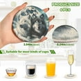 thumbnail image 3 of Wolves Lying under Moonlight Coasters with Holder for Coffee Table 6 Pcs Drink Coaster Sets Absorbent for Home Decor 4 inch, 3 of 7