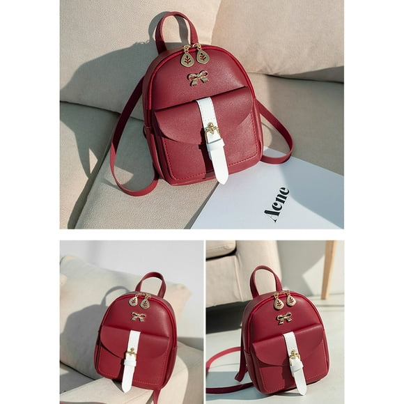 Mini bolso de hombro para mujer, mochila pequeña de moda con orificio para auriculares