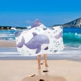 thumbnail image 5 of Watercolor Cute Whales Hooded Beach Towel Kids Bath Towels Quick Dry for Pool Swiming 50" x 23.5" Microfiber Soft Bathrobe, 5 of 7