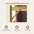 thumbnail image 4 of Zimtown Queen Size Loft Bed with Reversible Ladder, Metal Bed Frame for Adults, Guardrails, Space-Saving, Gold, 4 of 7