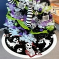 thumbnail image 4 of 48 Inch Christmas Halloween Tree Skirt - Soft & Cozy Farmhouse Holiday Decor, Nightmare Before Christmas Tree Base Cover, Perfect for Home Party, Winter Christmas Decorations(A), 4 of 12