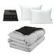 thumbnail image 1 of Edredón Dos vistas King Size Rogga Negro - Gris Perla + Sábanas Royal + Almohada Royal Twin, 1 of 8