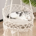 Mewoofun Macrame Cat Hammock,Hanging Cat Bed Hammock Cat Swing for