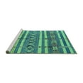 thumbnail image 2 of Ahgly Company Machine Washable Indoor Round Solid Turquoise Blue Modern Area Rugs, 4' Round, 2 of 4
