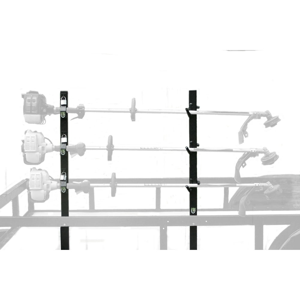Lockable 3 Place Trimmer Rack for Open Trailers by Pack'em Walmart