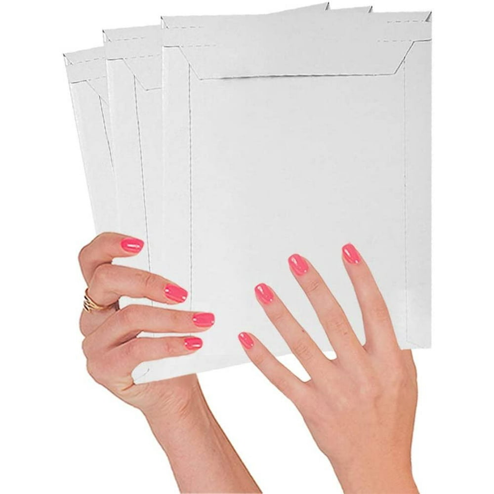 10 Pack Mailjackets Rigid Mailers 7 x 9 White Paperboard Photo Document