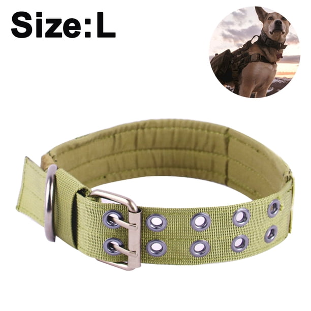 Collar Táctico Para Perros, Collar Perro Ajustable Con Mango De Control, Antidesgaste Collares Con Hebilla De Metal, Para Perros Medianos Grandes Caza Al Aire Libre Entrenamiento (Verde Militar, M